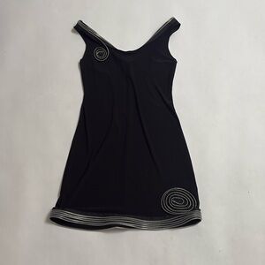 SOHUNG DESIGNS zipper detail off the shoulder swing dress